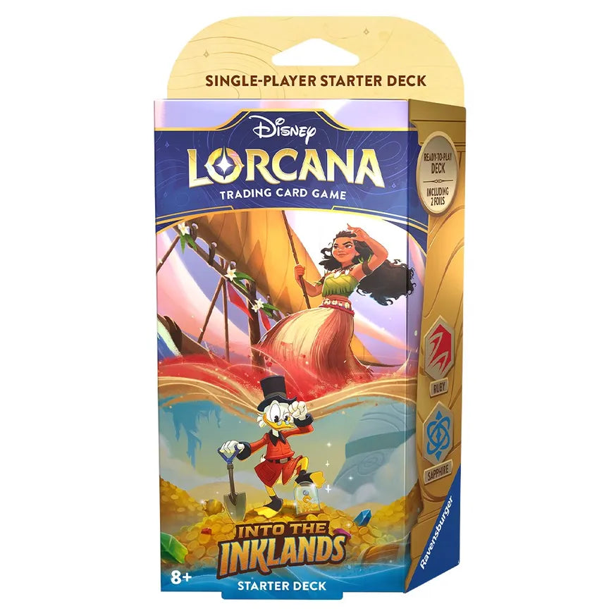 Disney Lorcana: Into the Inklands Starter Deck (Ruby & Sapphire) –  Nicodemus Cards & Gaming