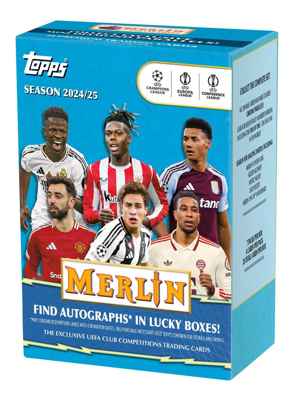 2024/25 Topps Chrome Merlin UEFA Club Competitions Soccer 7-Pack Blaster Box