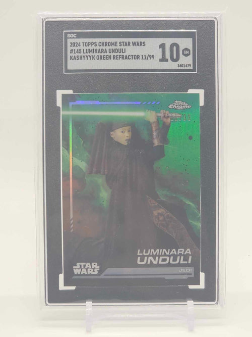 2024 TOPPS CHROME STAR WARS Luminara Unduli Green Refractor /99 SGC 100