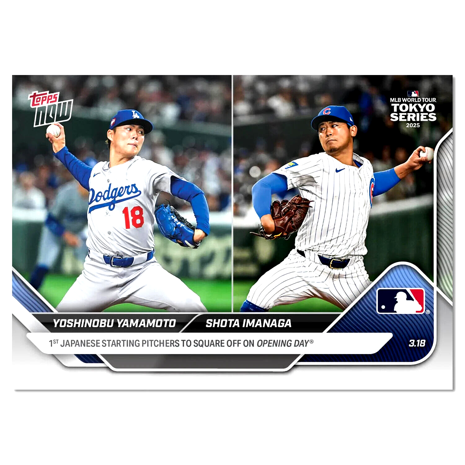 Yoshinobu Yamamoto Shota Imanaga 2025 MLB Topps NOW TOKYO Series Card #2 IN HAND0
