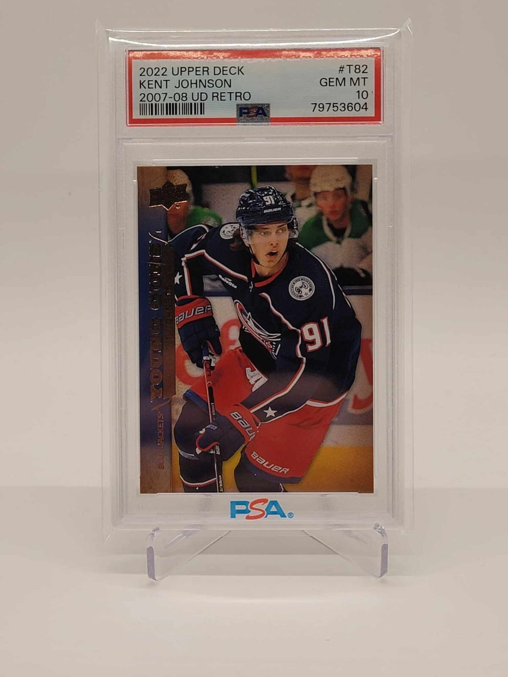 2022-23 Upper Deck Extended Series Young Guns Retro KENT JOHNSON #T82 PSA 100