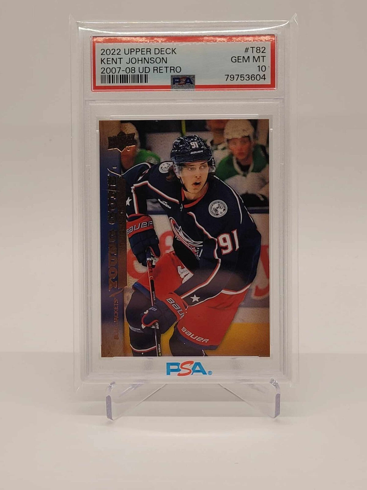 2022-23 Upper Deck Extended Series Young Guns Retro KENT JOHNSON #T82 PSA 100