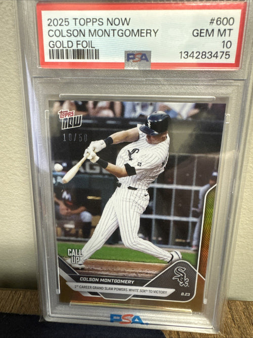 2025 Topps Now 1st Career Grand Slam Gold #600 Colson Montgomery /50 PSA 100