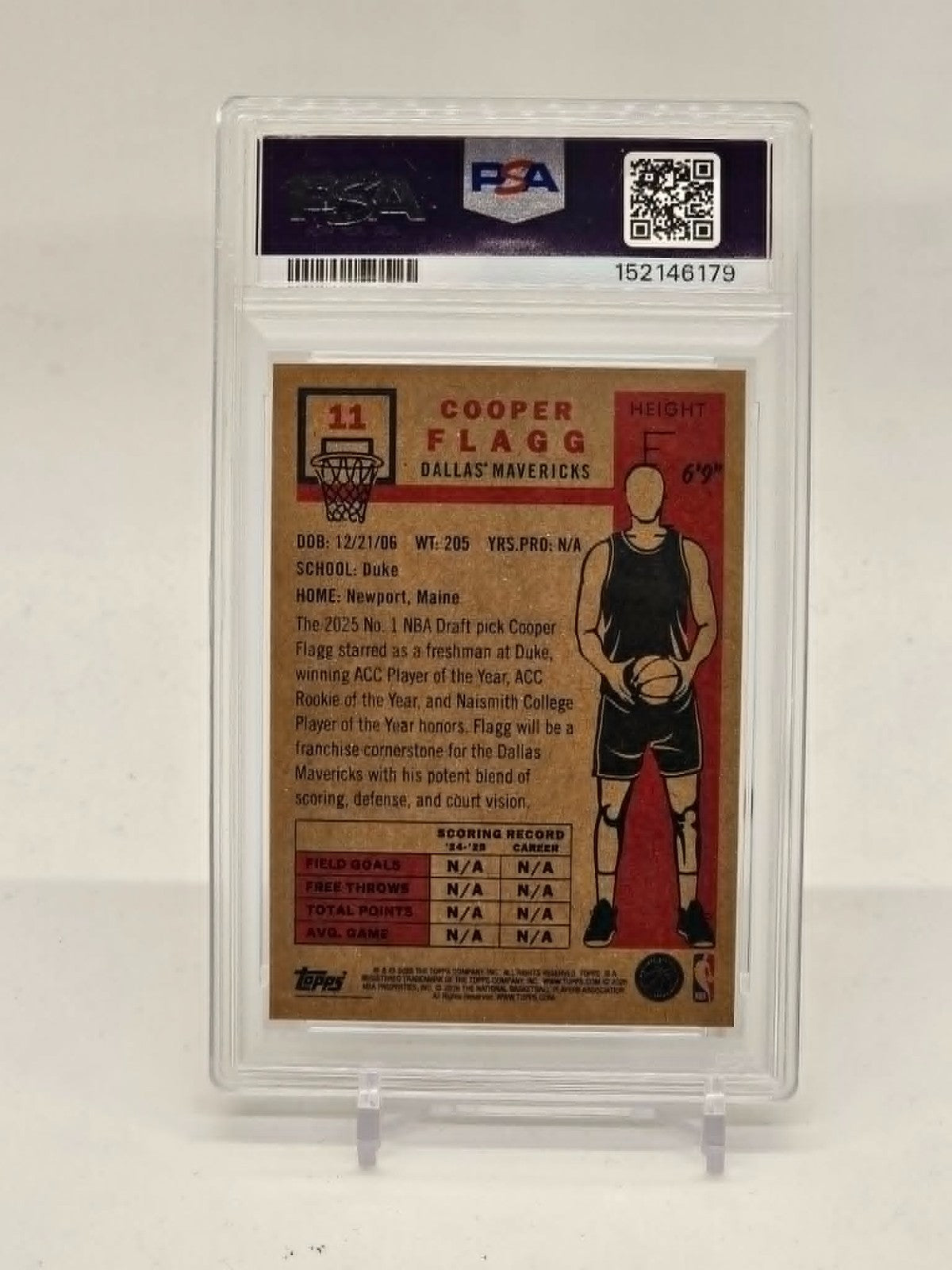 2026 Topps Living COOPER FLAGG #11 PSA 10 GEM MINT Mavericks Rookie1