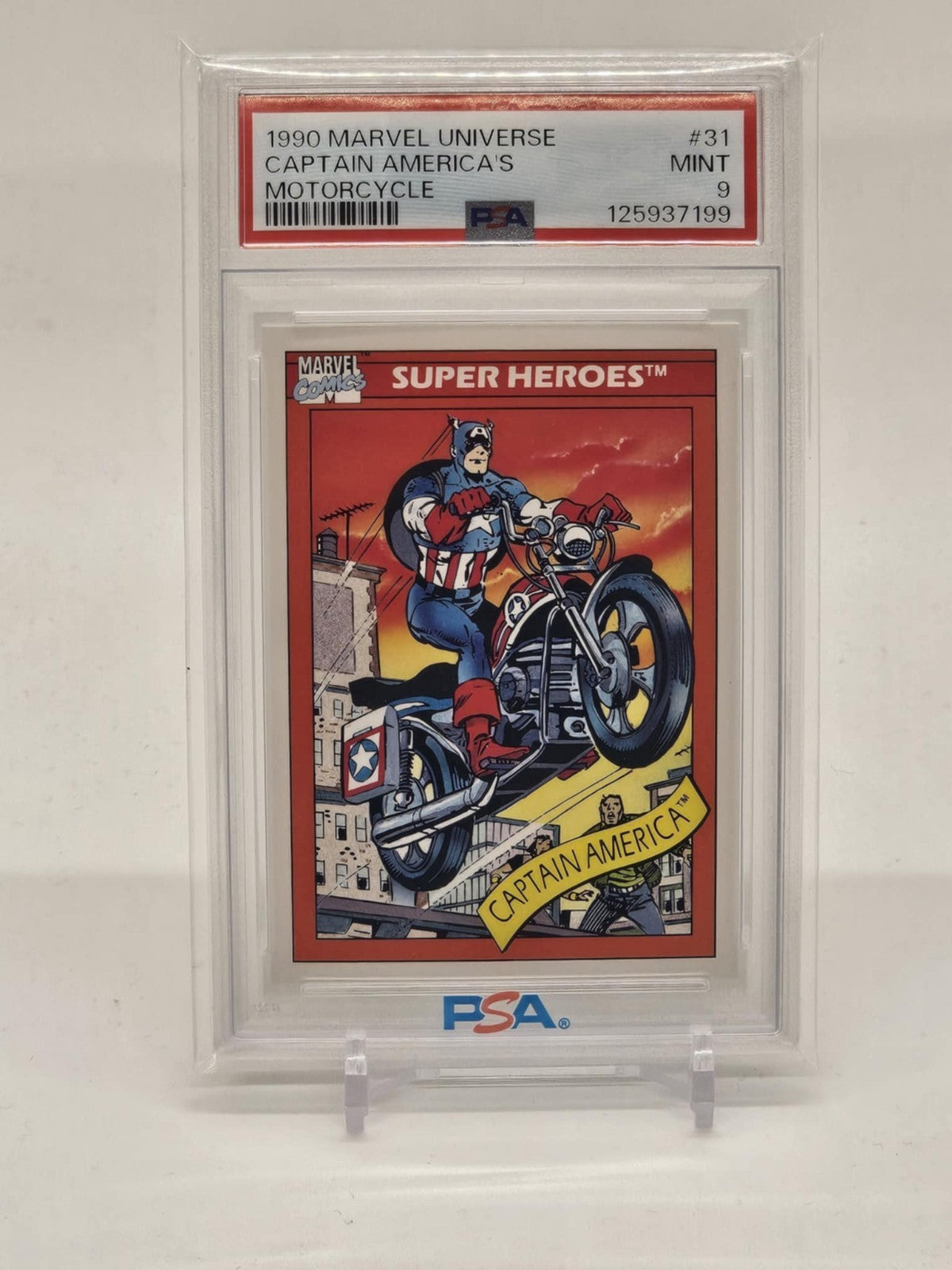1990 Marvel Universe Captian America Motorcycle #31 PSA 90