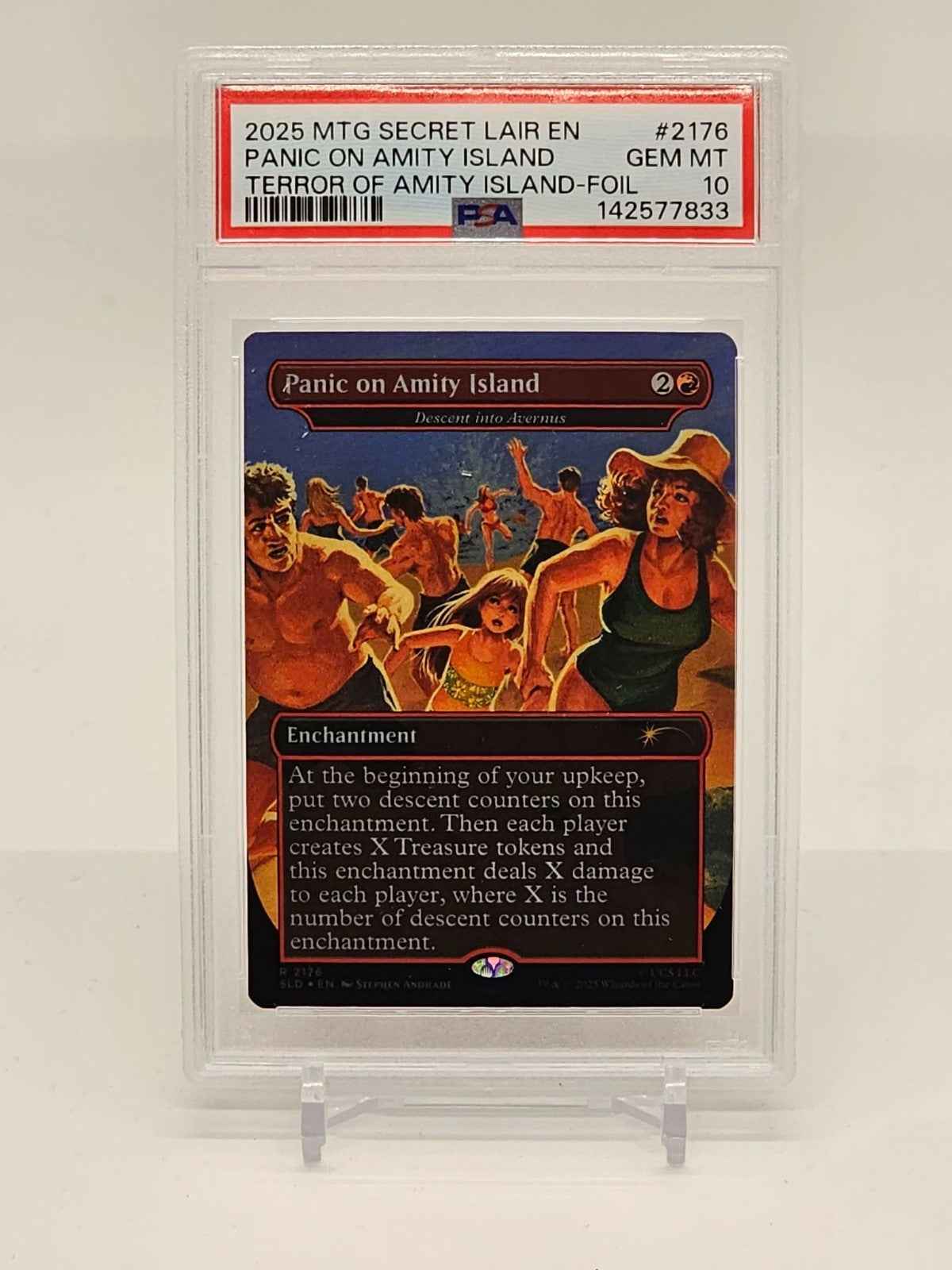 Panic on Amity Island Rainbow - Foil - Secret Lair Jaws - 2176 PSA 100