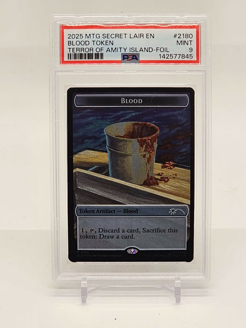 Blood Token Foil Jaws: Terror of Amity Island PSA 90