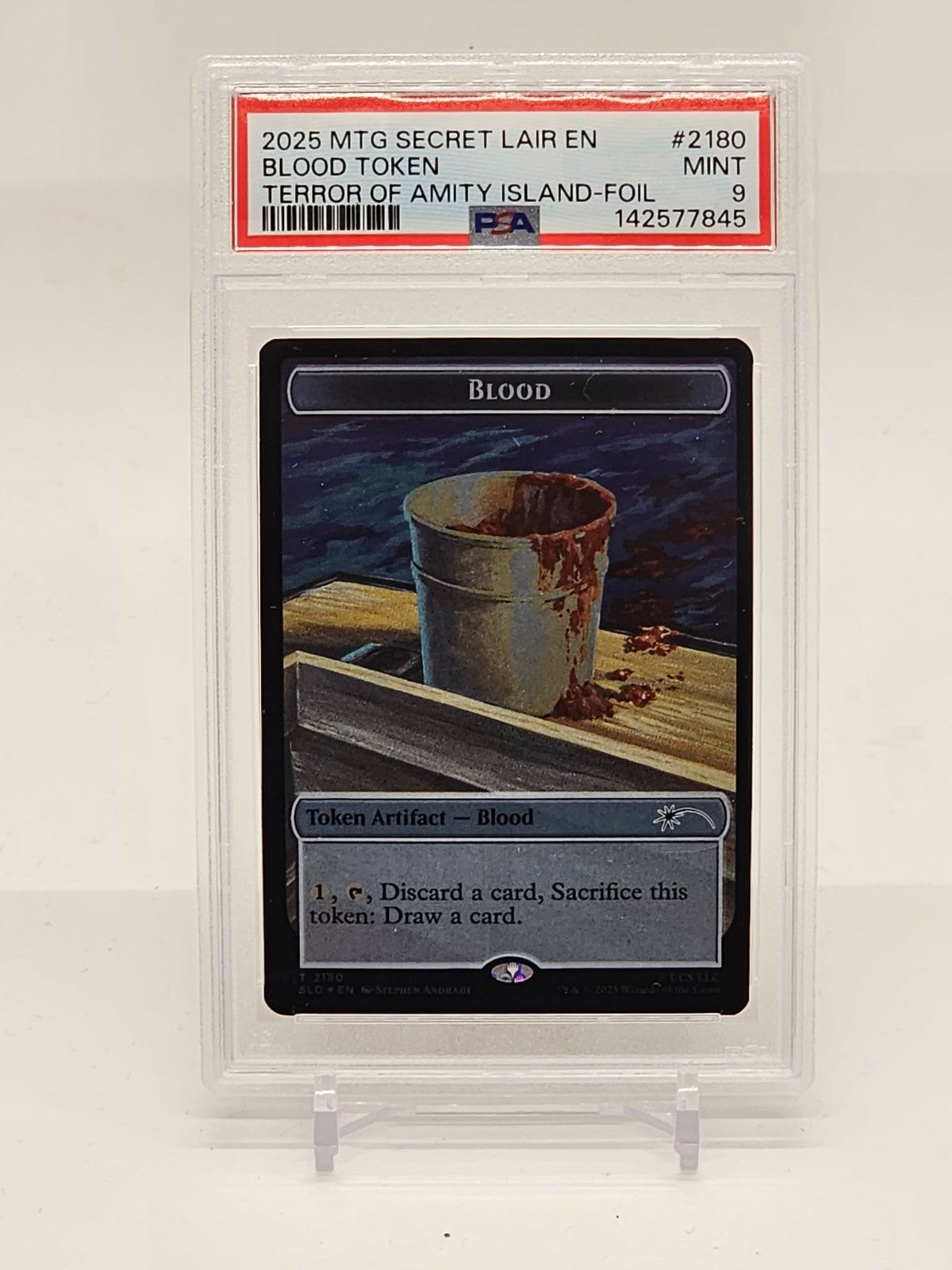 Blood Token Foil Jaws: Terror of Amity Island PSA 90