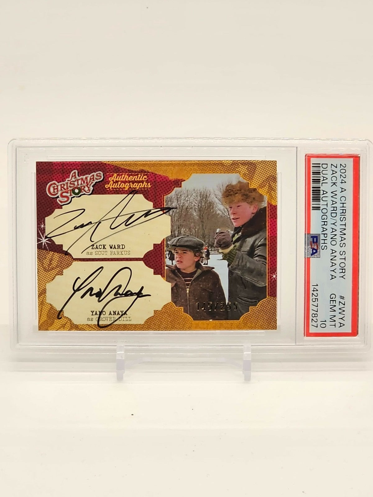 2024 Cryptozoic A Christmas Story Dual Auto Scut Farkus/Grover Dill /255 PSA 100