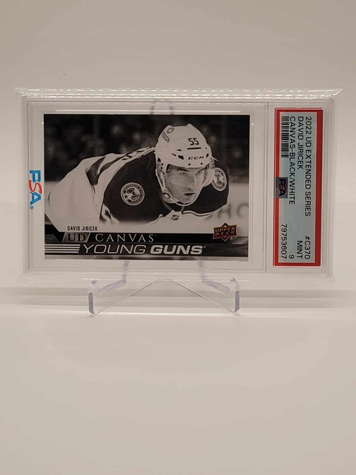 2022-23 Upper Deck Extended Young Guns Canvas Black David Jiricek C370 PSA 90