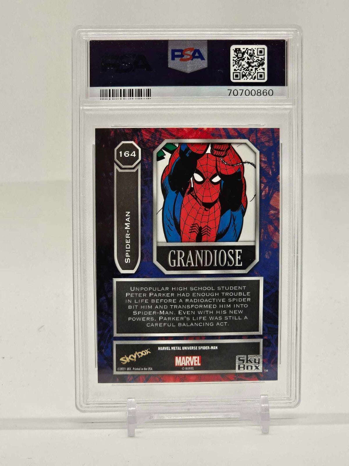 2022 Marvel Metal Universe Spider-Man Grandiose Spider-Man #164 PSA 9 MINT1