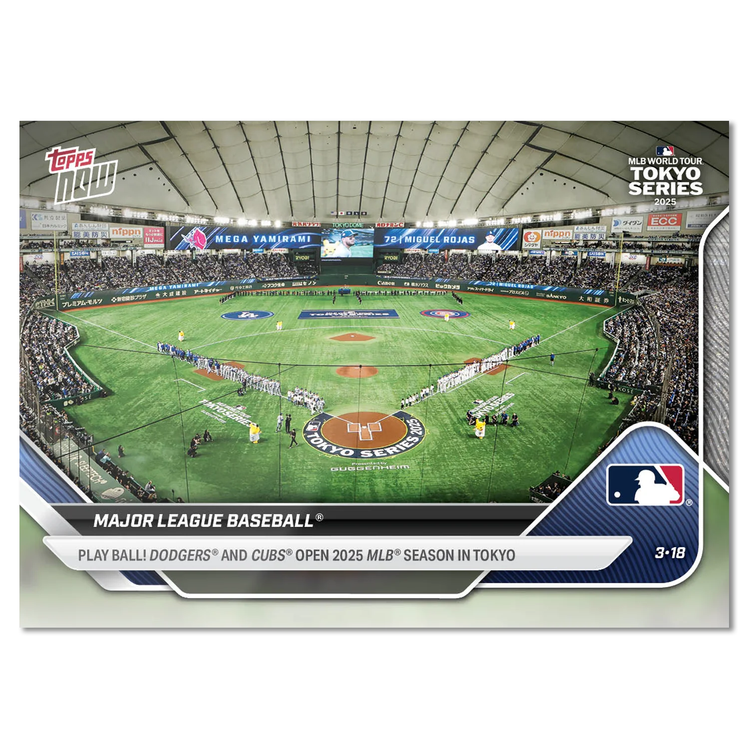 2025 MLB Topps NOW #1 Tokyo Series CHICAGO CUBS  LOS ANGELES DODGERS IN HAND0