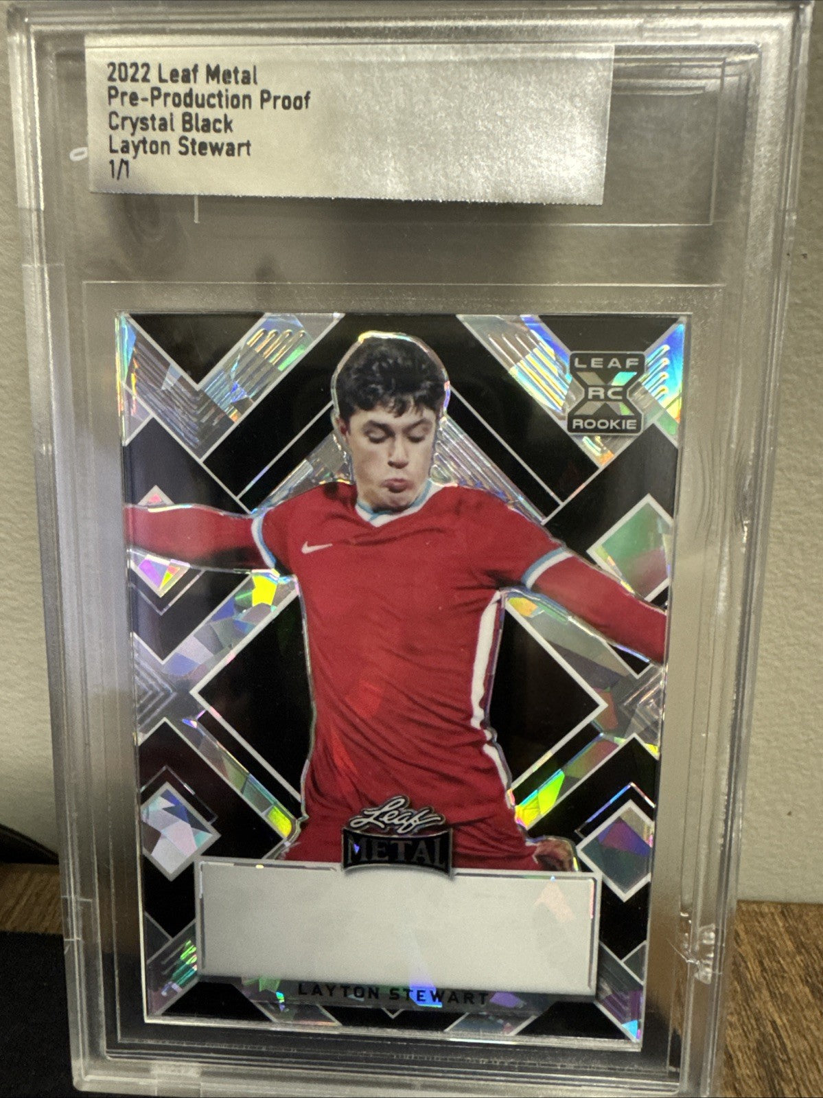 LAYTON STEWART - 2022 Leaf Metal Pre-Production Proof Crystal Black 1/10