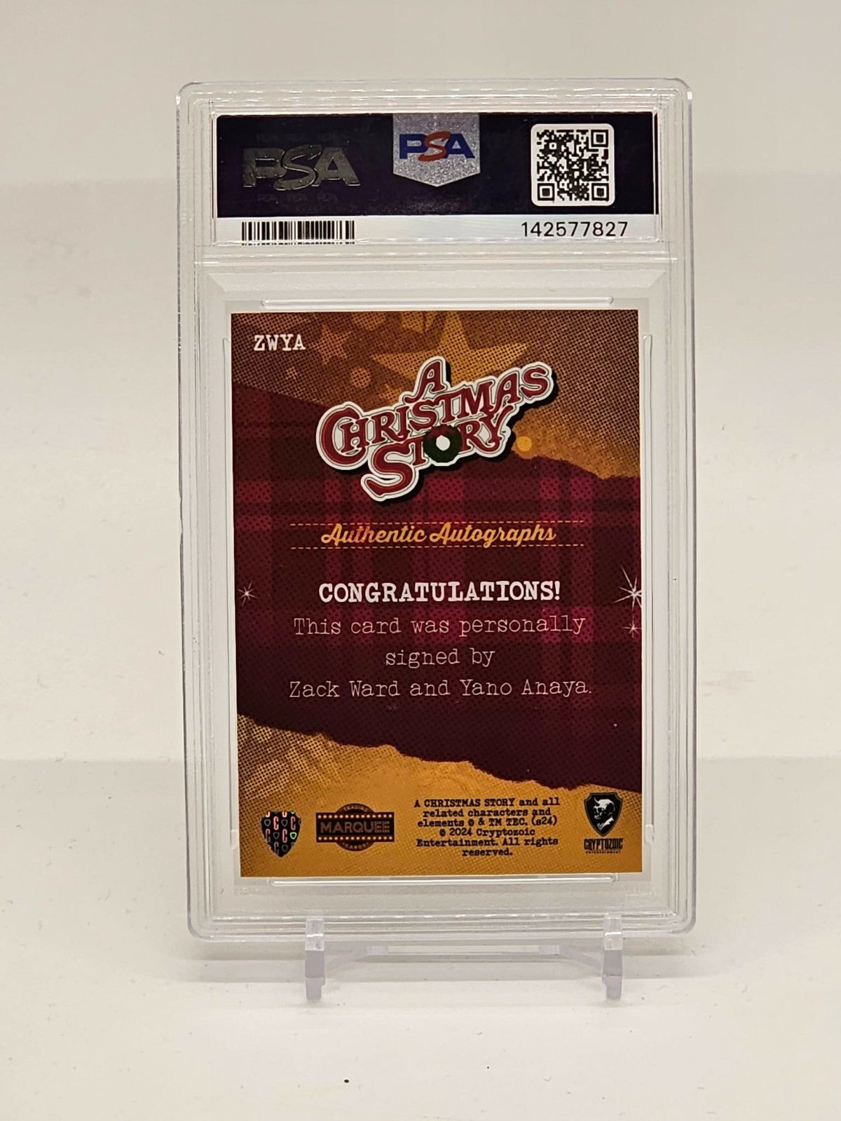 2024 Cryptozoic A Christmas Story Dual Auto Scut Farkus/Grover Dill /255 PSA 101