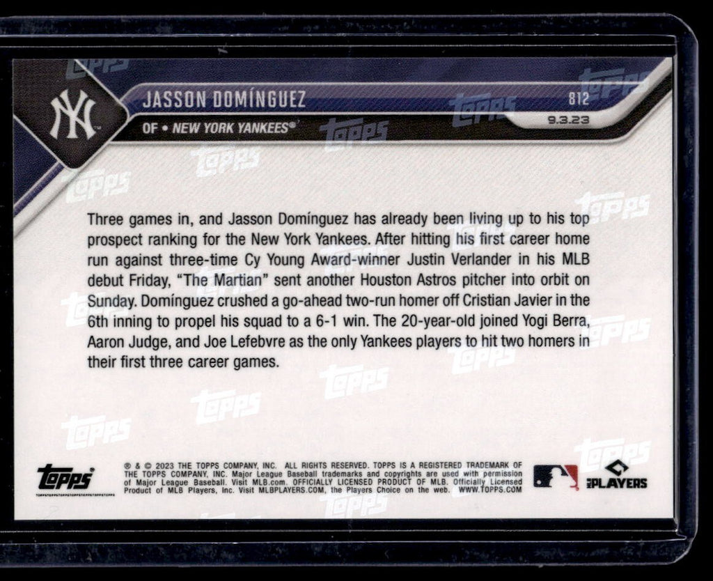 2023 TOPPS NOW MLB CALL-UP CARD NEW YORK YANKEES JASSON DOMINGUEZ #8121