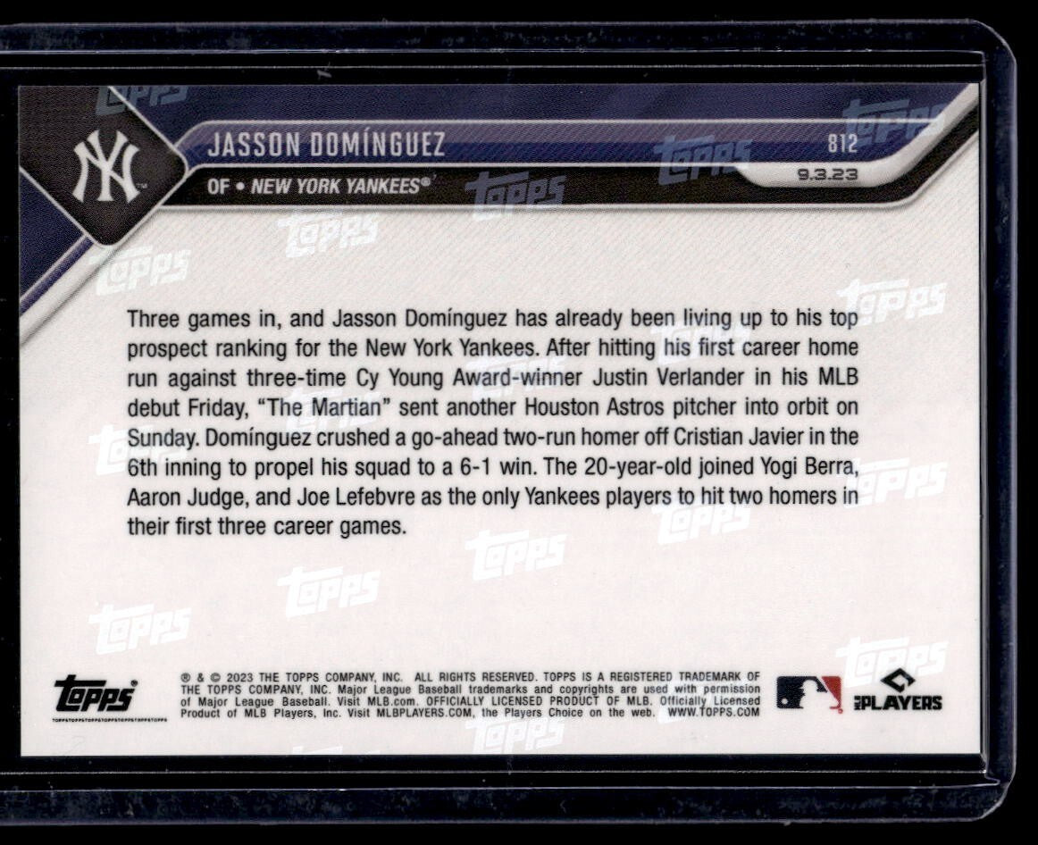 2023 TOPPS NOW MLB CALL-UP CARD NEW YORK YANKEES JASSON DOMINGUEZ #8121