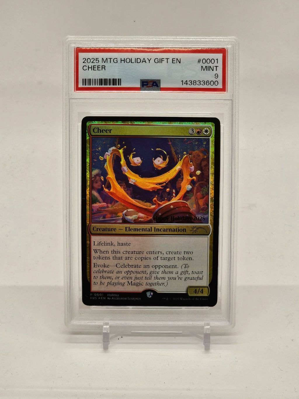 MTG: Cheer 0001 happy holidays 2025 promo card PSA 90