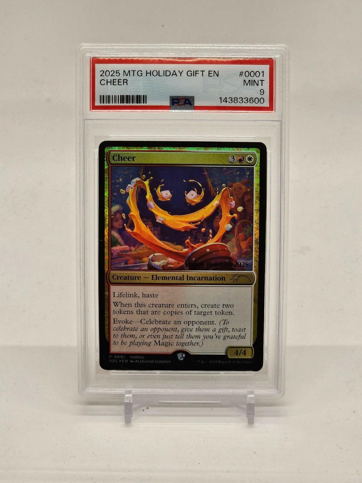 MTG: Cheer 0001 happy holidays 2025 promo card PSA 90