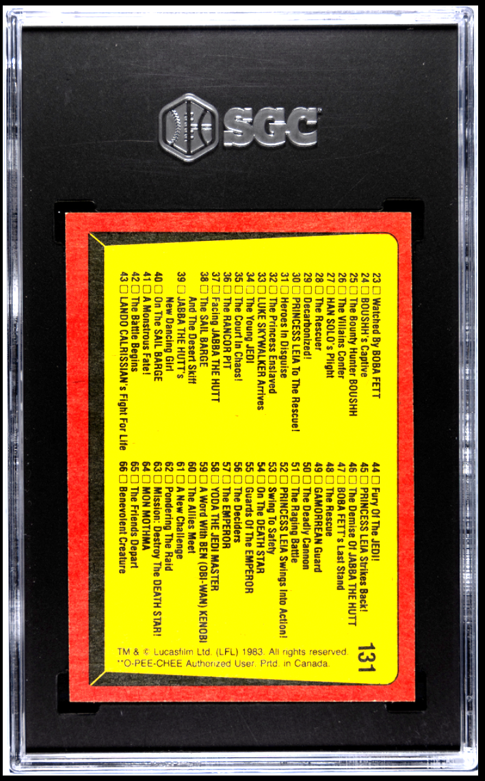 1983 O-Pee-Chee STAR WARS RETURN OF THE JEDI #131 CHECKLIST SGC 71
