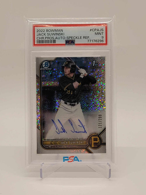 2022 Bowman Chrome 1st Jack Suwinski Speckle Auto  /299 PSA 9  MINT RC Rookie0