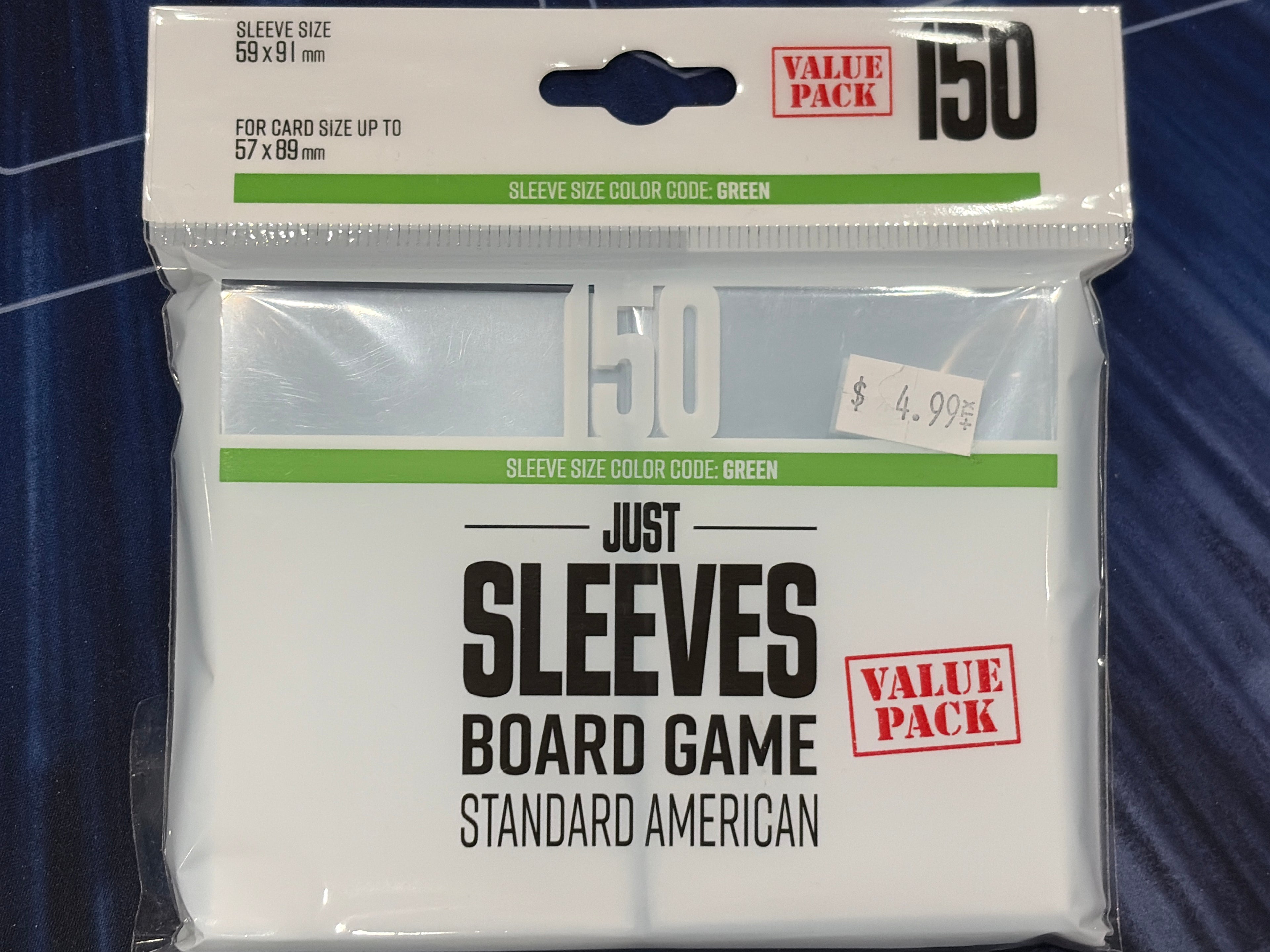 Just Sleeves Board Game Standard American 150 Sleeve Pack