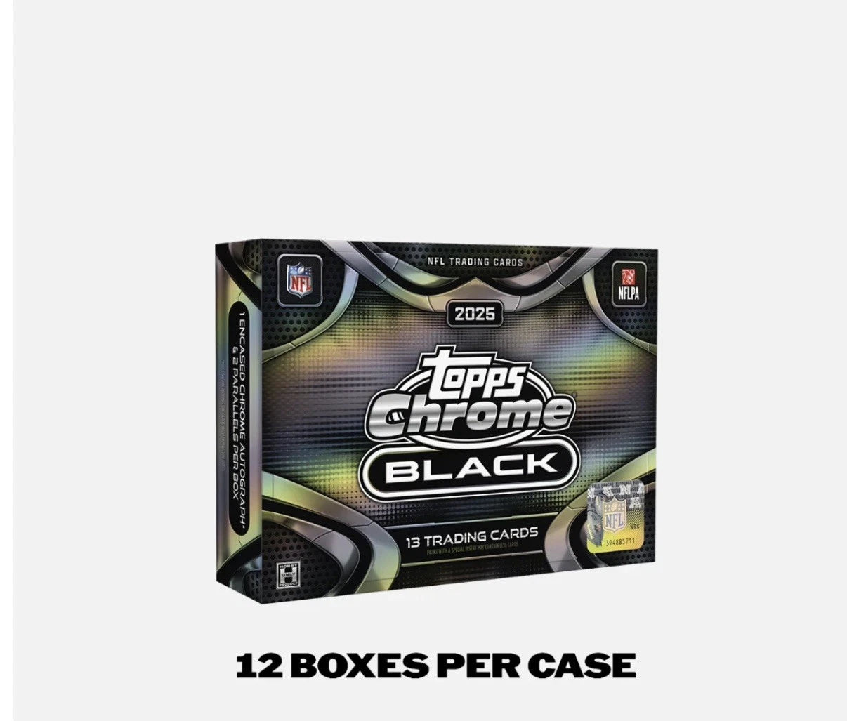2025 Topps Chrome Black Football Hobby Case (12 Boxes)