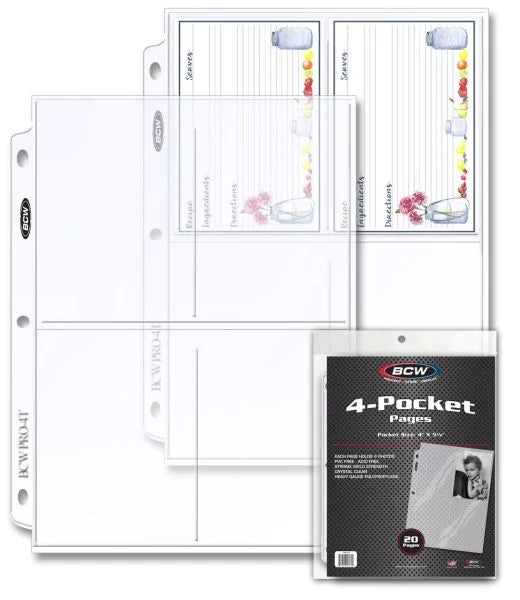 BCW 4-Pocket Photo Pages 20ct Pack