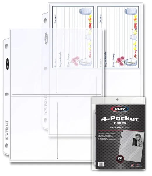 PRO 4-Pocket Photo Pages 20ct Pack